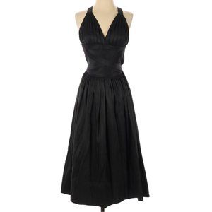 Beretta Black Silk Taffeta Strappy Cocktail Dress